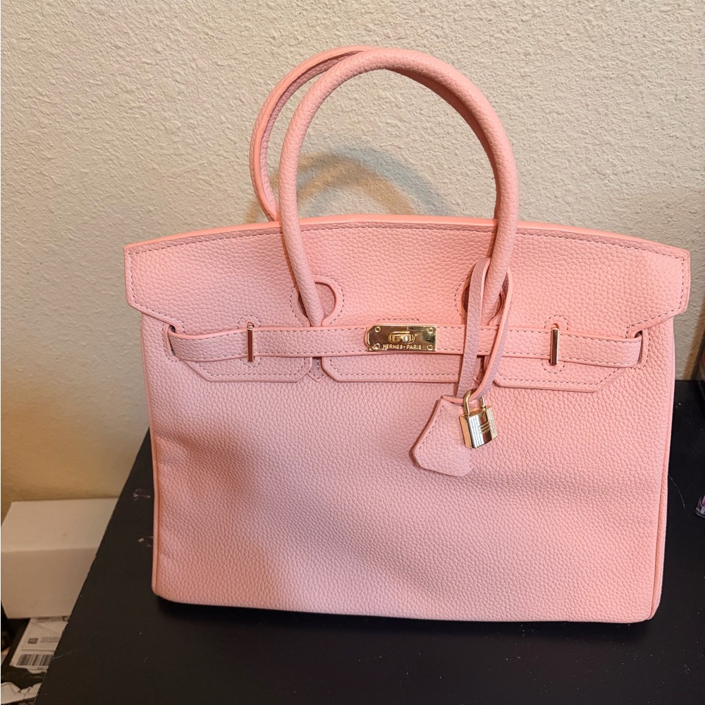 Elegant Pink Handbag Birkin inspired size 35 new